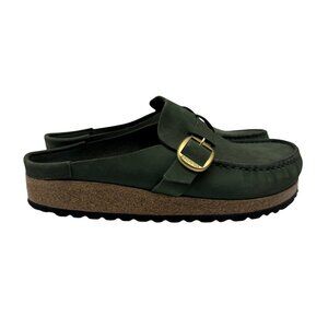 Birkenstock Buckley in Thyme green suede leather buckle clog/mules women’s EU37
